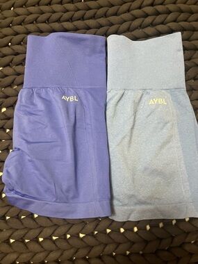AYBL High-Waist Active Shorts - Dark and Light Blue